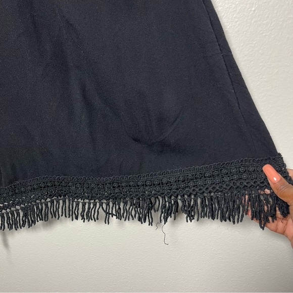 Monoreno Anthropologie Women Tunic Top Embroidered Frayed‎ Hem Witchy Boho - Picture 5 of 8